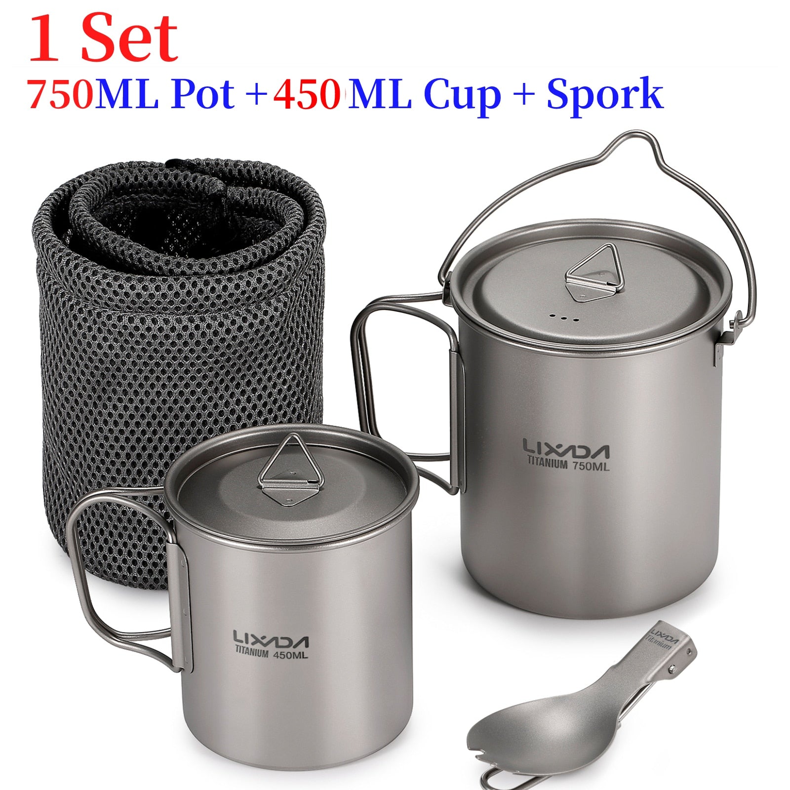 Titanium  Picnic Water Cup Coffee Pot Backpacking Cookware Camp