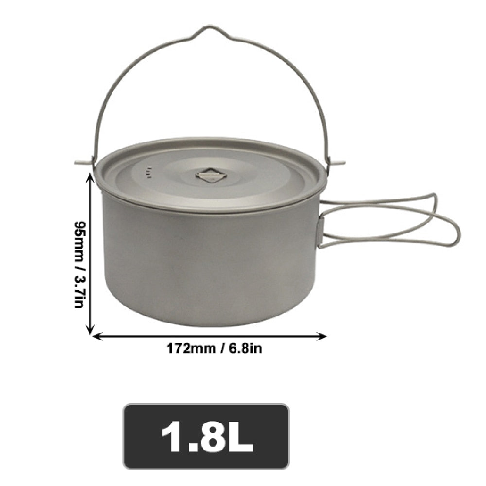 Titanium  Picnic Water Cup Coffee Pot Backpacking Cookware Camp