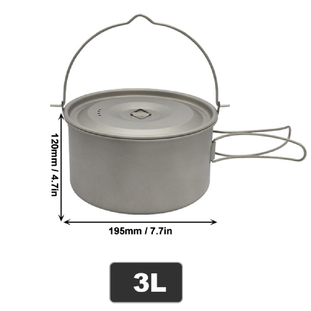 Titanium  Picnic Water Cup Coffee Pot Backpacking Cookware Camp