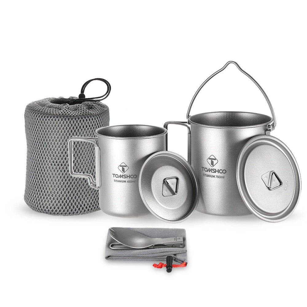Titanium  Picnic Water Cup Coffee Pot Backpacking Cookware Camp